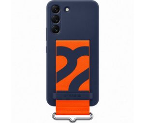 Samsung Silicone Cover with Strap for Samsung Galaxy S22 - Navy