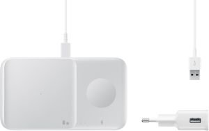 Samsung Wireless Charger Duo med Strömadapter, 9W - Vit