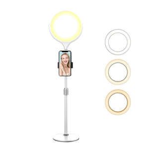 TikTok Ring Light Selfie lamppu jalustalla - Valkoinen