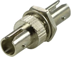 Fiber mating sleeve 1xST-ST metal multi mode simplex sølv