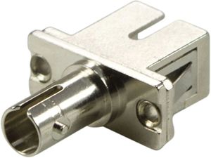Snap-in fiber mating sleeve SC-ST multimode metall sølv