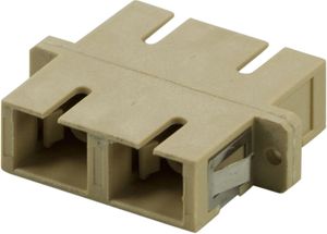 Snap-in fiber mating sleeve 2xSC-SC multi mode duplex – beige