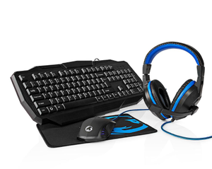 Nedis Gaming Combo 4-i-1 Gamingkit Tangentbord, Mus, Musmatta & Headset