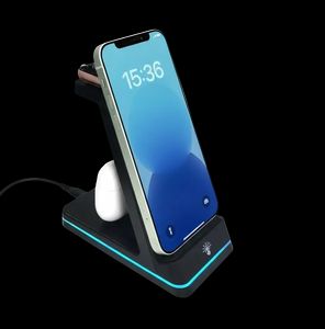 SiGN 3-i-1 Qi trådløst ladestativ 15W - svart