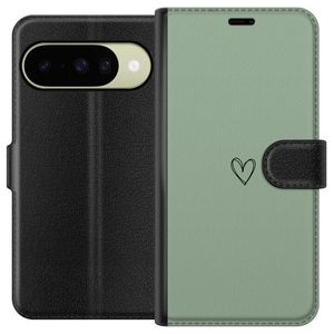 Google Pixel 10 Svart Plånboksfodral Hjärta