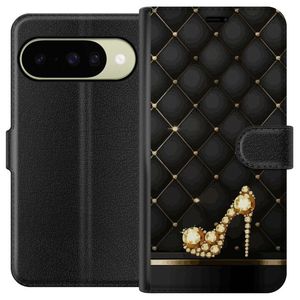 Google Pixel 10 Svart Plånboksfodral Lyxig Sko