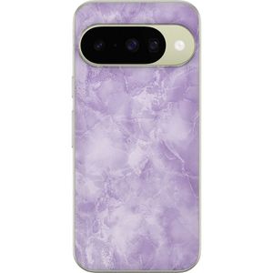 Google Pixel 10 Läpinäkyvä Puhelinkotelo Lila marmor