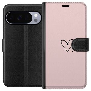 Google Pixel 10 Pro Musta Lompakkokotelo Hjärta.