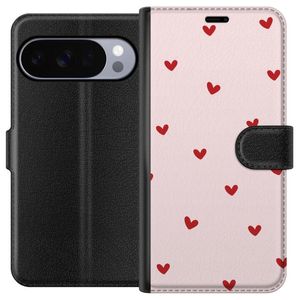Google Pixel 10 Pro Musta Lompakkokotelo Små Hjärtan