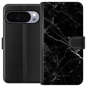 Google Pixel 10 Pro Musta Lompakkokotelo Svart marmor