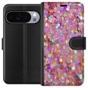 Google Pixel 10 Pro Svart Plånboksfodral Glitter