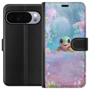 Google Pixel 10 Pro Musta Lompakkokotelo Glad Sköldpadda