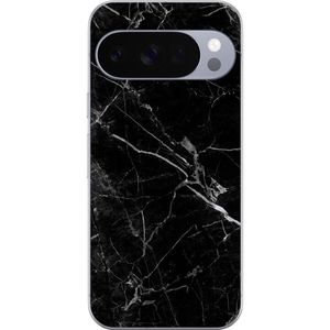 Google Pixel 10 Pro Läpinäkyvä Puhelinkotelo Svart marmor