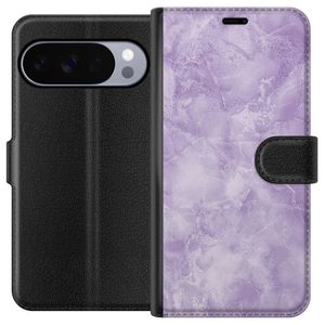 Google Pixel 10 Pro XL Svart Plånboksfodral Lila marmor