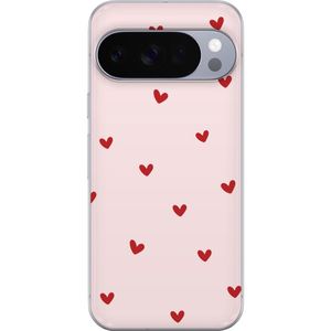 Google Pixel 10 Pro XL Transparent Mobilskal Små Hjärtan