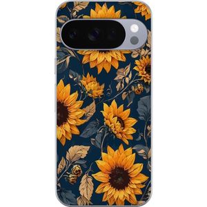 Google Pixel 10 Pro XL Transparent Mobilskal Solrosor