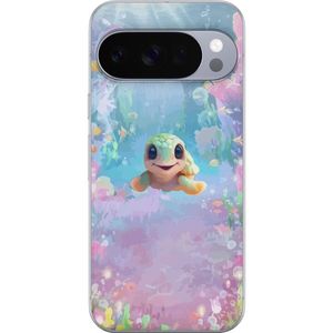 Google Pixel 10 Pro XL Transparent Mobilskal Glad Sköldpadda