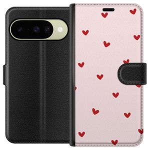 Google Pixel 11 Musta Lompakkokotelo Små Hjärtan