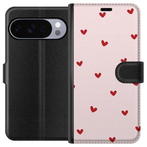 Google Pixel 11 Pro Musta Lompakkokotelo Små Hjärtan