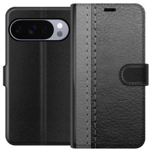 Google Pixel 11 Pro XL Musta Lompakkokotelo Grått Fake Läder