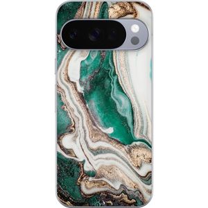 Google Pixel 11 Pro XL Puhelinkotelo Grön / Guld marmor