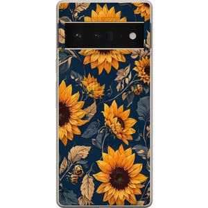 Google Pixel 6 Pro Transparent Mobilskal Solrosor