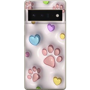 Google Pixel 6 Pro Transparent Mobilskal Fluffiga Tassar