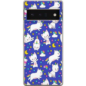 Google Pixel 6 Pro Transparent Mobilskal Katt Enhörning