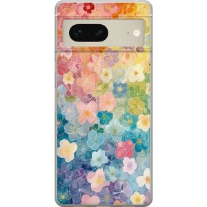 Google Pixel 7 Gennemsigtigt Telefoncover Miniatyrblommor