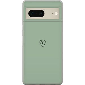 Google Pixel 7 Gennemsigtigt Telefoncover Hjärta