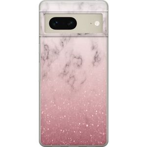 Google Pixel 7 Transparent Mobilskal Glitter och marmor
