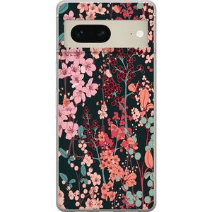 Google Pixel 7 Transparent Mobilskal Blommor