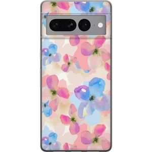 Google Pixel 7 Pro Gennemsigtigt Telefoncover Blomsterprakt