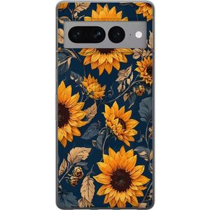 Google Pixel 7 Pro Transparent Mobilskal Solrosor