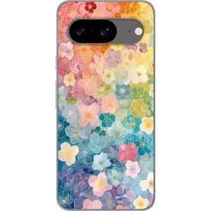 Google Pixel 8 Läpinäkyvä Puhelinkotelo Miniatyrblommor