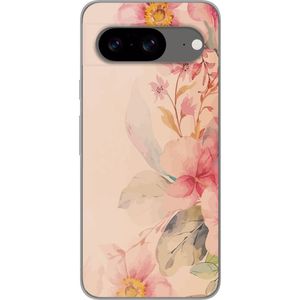 Google Pixel 8 Transparent Mobilskal Färgsprakande Blommor