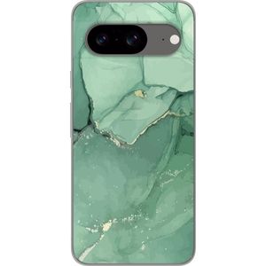Google Pixel 8 Transparent Mobilskal Grön Marmor