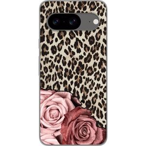 Google Pixel 8 Transparent Mobilskal Leopardrosor