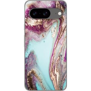 Google Pixel 8 Transparent Mobilskal Lila marmor