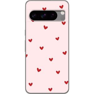 Google Pixel 8 Pro Transparent Mobilskal Små Hjärtan