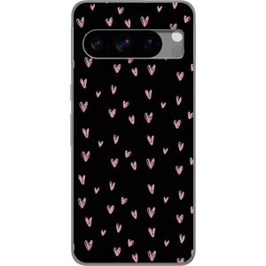 Google Pixel 8 Pro Transparent Mobilskal Små Kärleksymboler