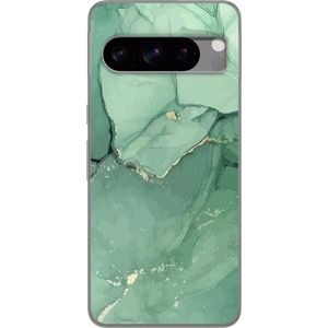 Google Pixel 8 Pro Gennemsigtigt Telefoncover Grön Marmor