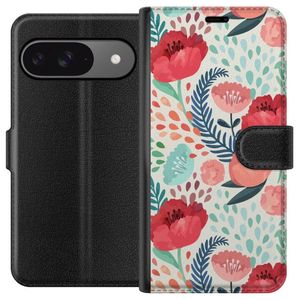 Google Pixel 9 Sort Tegnebogsetui Flora