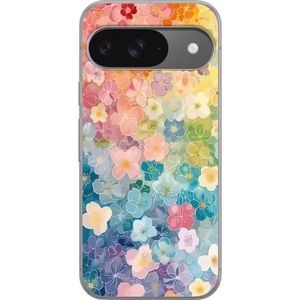 Google Pixel 9 Transparent Mobilskal Miniatyrblommor