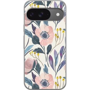 Google Pixel 9 Transparent Mobilskal Blomsterglädje