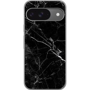 Google Pixel 9 Transparent Mobilskal Svart marmor