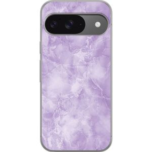Google Pixel 9 Transparent Mobilskal Lila marmor