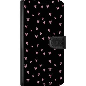 Google Pixel 9a Svart Plånboksfodral Små Kärleksymboler