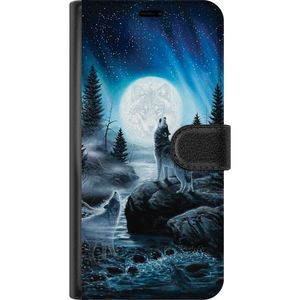 Google Pixel 9a Musta Lompakkokotelo Varjar på natten