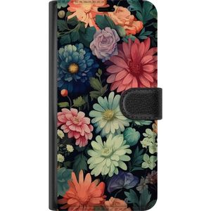 Google Pixel 9a Sort Tegnebogsetui Färglada blommor